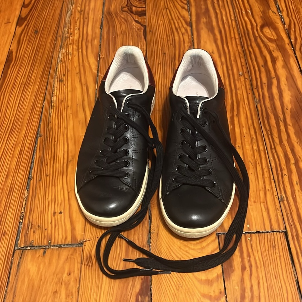 Isabel Marant Bart Black Leather Low Top Sneakers in Size 38